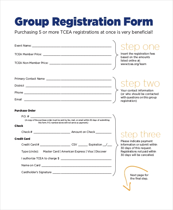 Free printable registration form